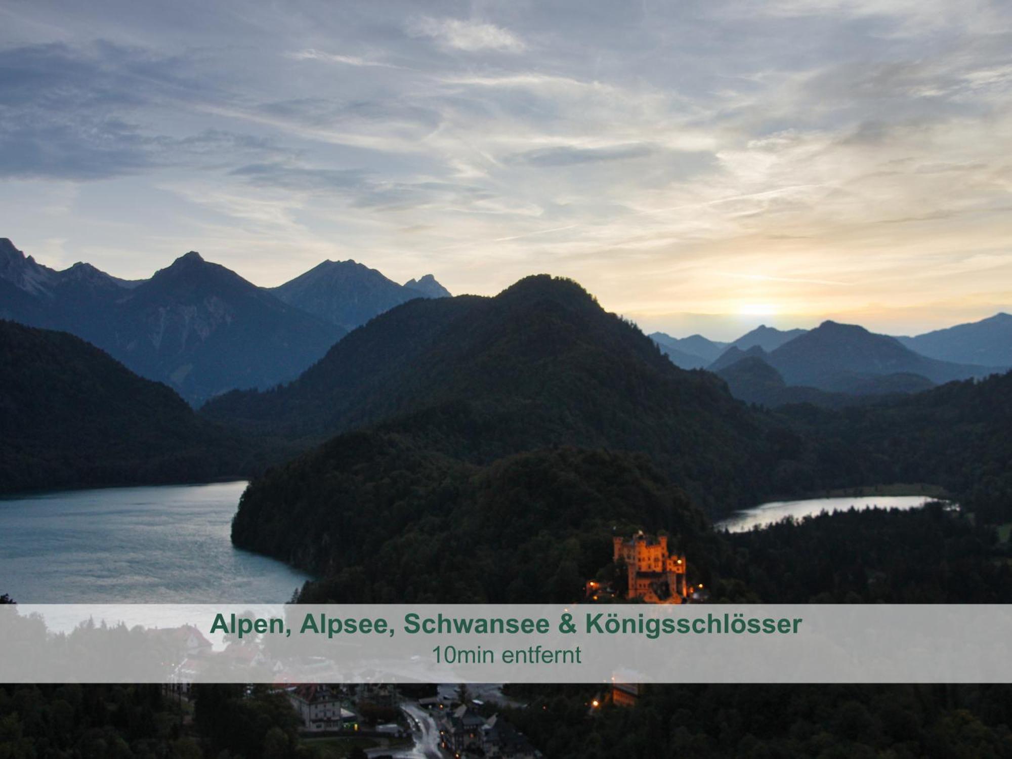 Chalet - Ferienwohnungen - Biohof Stoeger - Panoramasuedbalkon - Grandiose Aussicht Auf See, Berge Und Schloss Neuschwanstein Rieden am Forggensee Exterior photo